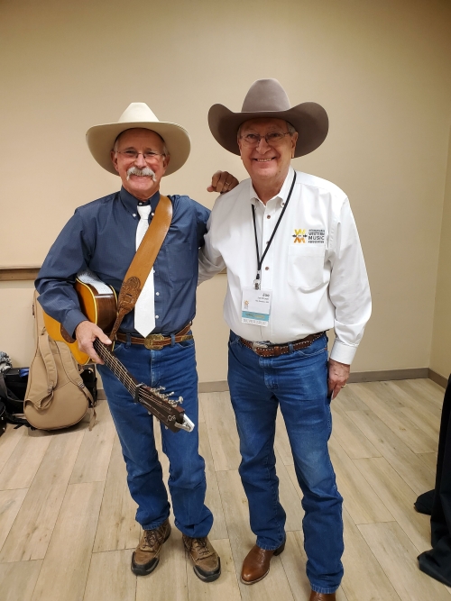 (11/11/22) Me with Dave Stamey, 8-time Entertainer of the year. Location: International Western Music Association's (IWMA) 2022 Convention in Albuquerque, NM.